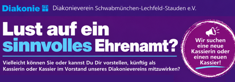 Diakonieverein sucht Kassierin oder Kassier
