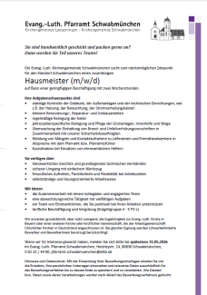 Ausschreibung Hausmeister mwd SMÜ 2026