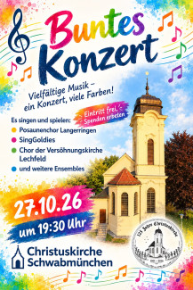 Plakat: Buntes Konzert am 27. Oktober 2026